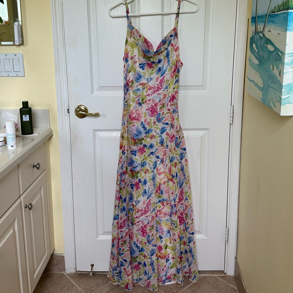 Abercrombie & Fitch Water Color Cowl Neck Dress